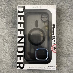MVMT Phone Case Unisex iPhone 15/14/13 Black Defender MagSafe Metallic Trim Case